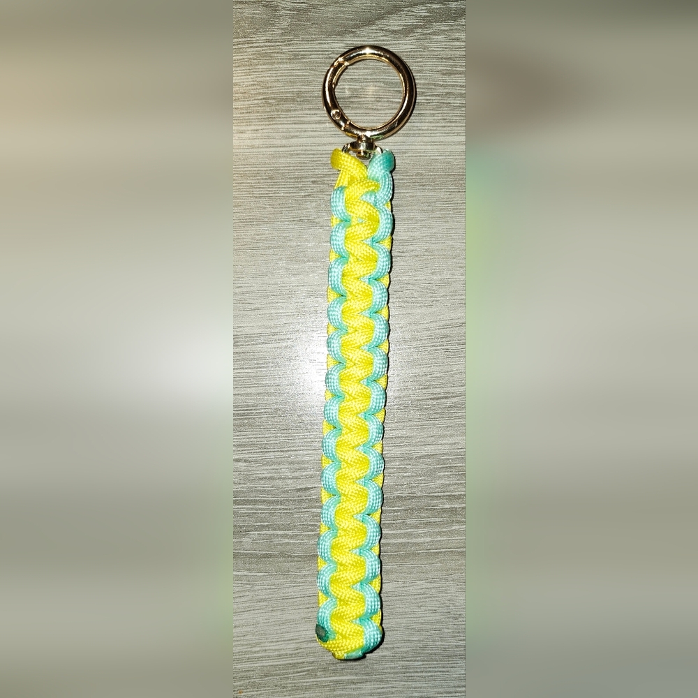 Hand Crafted Paracord Blue and Yellow Key Holder